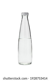 Glass Bottle With Water On White Background Isolate