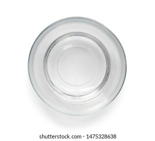 Glass bowl top view (with clipping path) isolated on white background