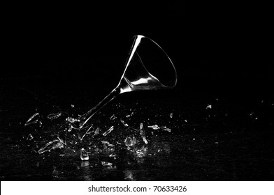A glass breaking on the ground