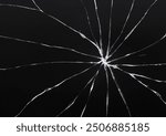 glass broken crack shattered isolated black background