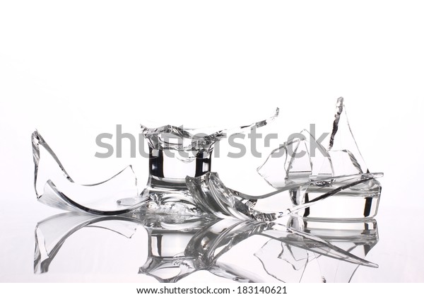 Glass Broken Vase Fragments Isolated On Stock Photo Edit Now