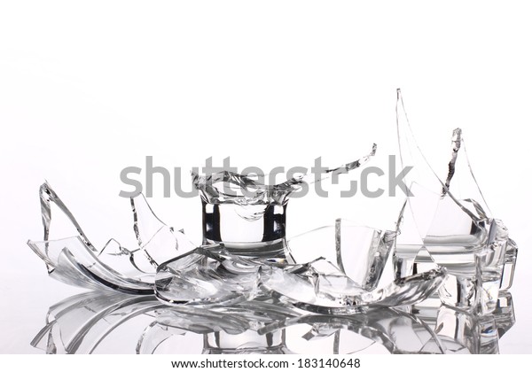 Glass Broken Vase Fragments Isolated On Stock Image Download Now