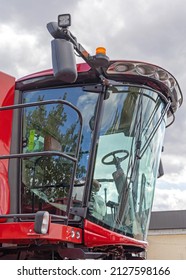 Glass Cabin At New Combine Harvester Agriculture Machine