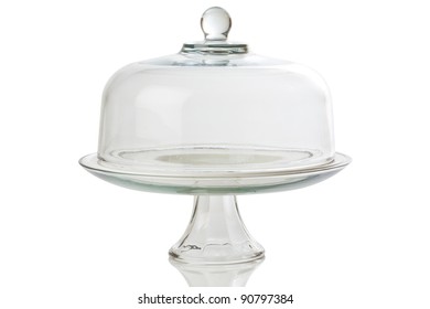 Glass Cake Stand On White