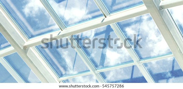 glass ceiling with window.\
Square shot, vintage. closeup. The shopping center, business\
center,
