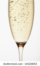 Glass Of Champagne Close Up In Studio