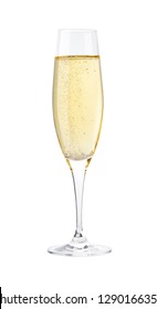 glass of champagne isolated on a white background,champagne glass cut out