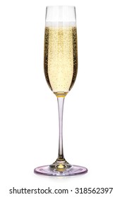 Glass of champagne isolated on a white background