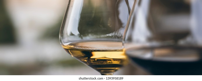 Glass of Chardonnay White Wine Close Up