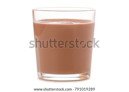 A glass of chocolate milk cocoa on a white background isolation