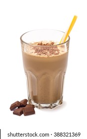 Glass  Chocolate Smoothie Isolated