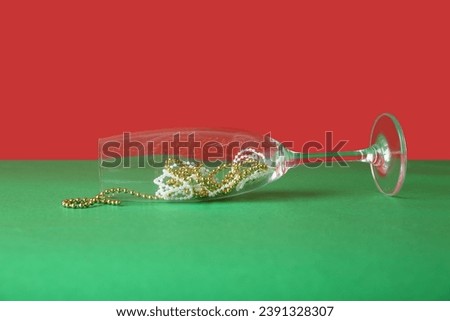 Similar – Image, Stock Photo Cheers! Champagne glass overturned, black and white.