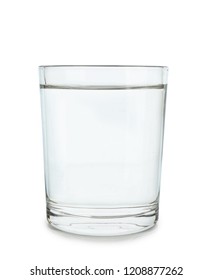 Glass Of Clean Cool Water On White Background