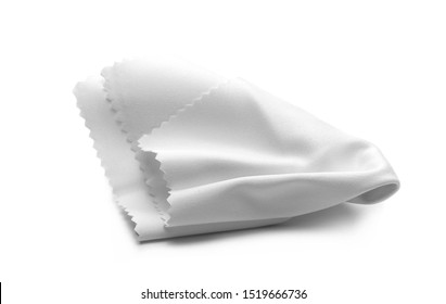 Glass Cleaning Cloth, Napkin Isolated On White Background 