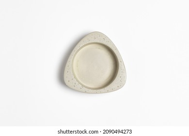 Glass Coaster Isolated On White Background.High Resolution Photo.Top View. Mock-up.