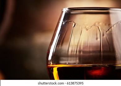 Glass With Cognac Closeup