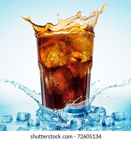 Glass Of Cola And Ice