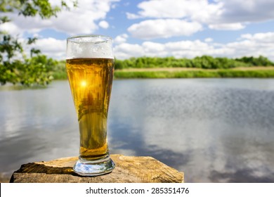 a glass of cold beer
