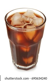 Glass With Cold Brew Coffee On White Background