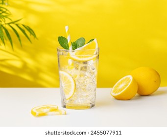 Un vaso limonada fría