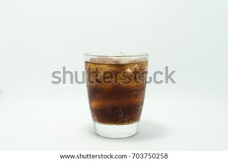 A glass of colddrink, isolated on white background