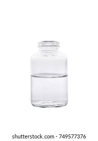 Glass Container Half Filled With Liquid Medicine