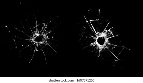  glass with cracks isolated on a black background