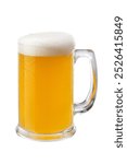 Glass of craft beer isolated on white background.