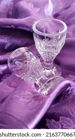 Glass Crystal Wine glass purple cloth fabric drapery weft material satin