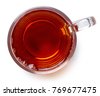 tea top view isolated
