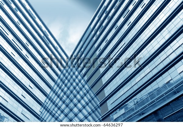 Glass Curtain Wall Modern Office Building Stock Photo 64636297 ...