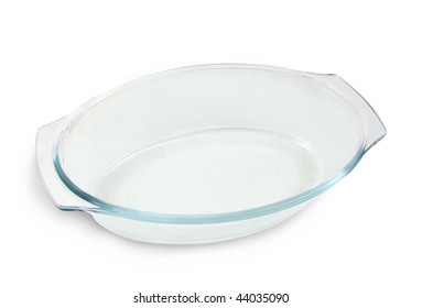 Glass Dish For Mini Oven Isolated Over White