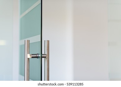 Glass Door With Metal Handle