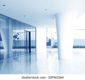 Glass Door Of The Office Building.