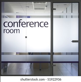 Glass Door And Window Into Conference Room