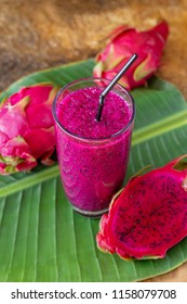 Glass Of Dragon Fruit Smoothie