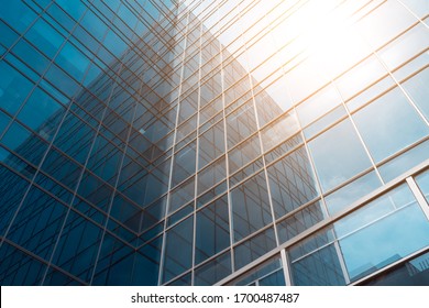 Glass Facade Of Modern Urban Buildings