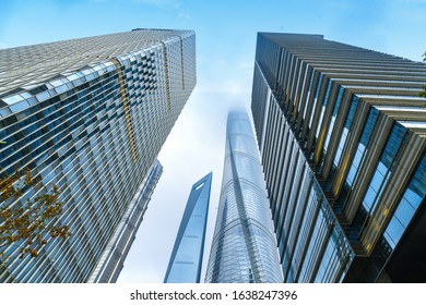 The glass facade of the skyscraper in the financial center - Shutterstock ID 1638247396