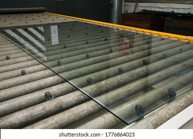 Glass factory. Glass Panels for PVC Windows and Doors Manufacturing, tempered float glass panels - Shutterstock ID 1776864023