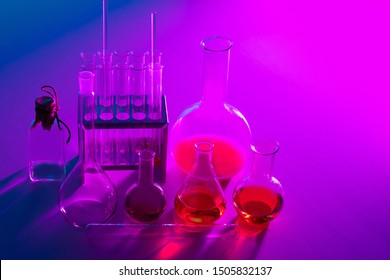 Glass Flasks Concept Science Chemistry Chemical Stock Photo 1505832137