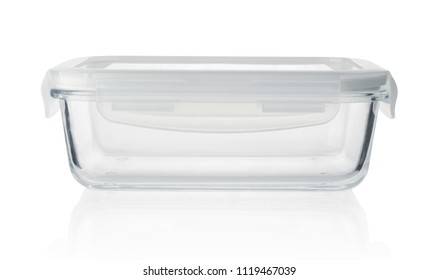 Glass Food Container Isolated On White Background