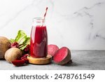 Glass of fresh beetroot juice with vegetables