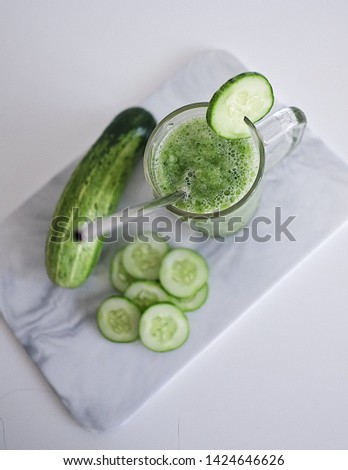 Similar – Image, Stock Photo Fresh and veggie green smoothies