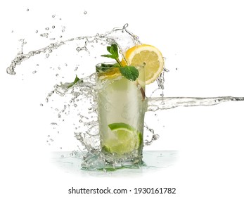 Glass With Fresh Lemonade Splash      