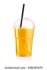 Glass Of Fresh Orange Juice Isolated On A White Background With Clipping Path