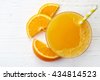 orange juice top view