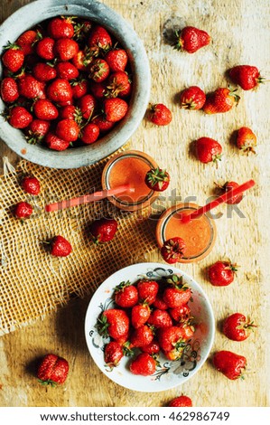 Similar – Erdbeeren SommerBlumen und Marmelade