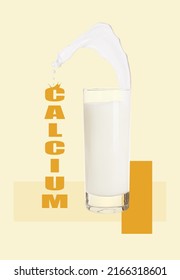 Glass of fresh tasty milk on light background. Source of calcium