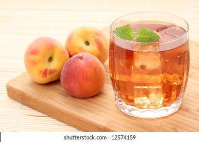 glass of fruity ice tea perfect for hot summer