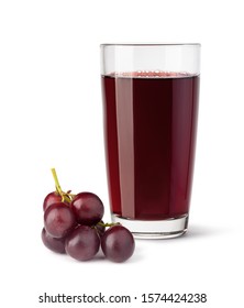 Glass Of Grape Juice On A White Background